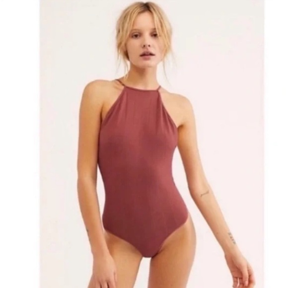 Free People Bridget Bodysuit in Wine New Medium/Large - Picture 1 of 6